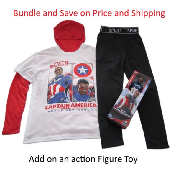 Captain America Brave New World T-Shirt Hooded Shirt Track Pants Gift Bag NEW - Picture 7 of 7